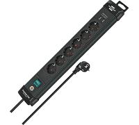 BRENNENSTUHL 1951160602 - Base múltiple Premium-Line Con varias posibilidad de instalación y fijación (6 Tomas + 2 puertos USB)