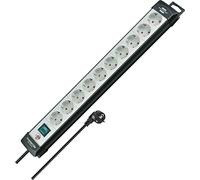 Brennenstuhl 1951500100 - Base múltiple Premium-Line Gris Claro/Negra Con varias posibilidad de instalación y fijación (10 Tomas y 3 m) Multicolore