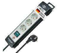 BRENNENSTUHL 1951540100 - Base múltiple Premium-Line Gris Claro/Negra Con varias posibilidad de instalación y fijación (4 Tomas y 1.8 m)