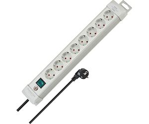 BRENNENSTUHL 1955580100 - Base múltiple Premium-Line Gris Claro Con varias posibilidad de instalación y fijación (8 Tomas)