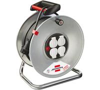 Brennenstuhl 50m 1198560 Rallonge avec Enrouleur Garant S 4, avec câble H05VV-F 3G1,5 de 50 m, Noir, Bleu, Rouge, Argent, Blanc