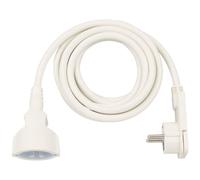 BRENNENSTUHL A1943201301168980230, 5 de 3 1168980230-Alargador eléctrico IP20 H05VV-F3G1,5 (Blanco) Con clavija Plana, Multicolor
