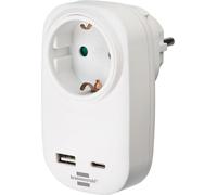 Brennenstuhl Adaptateur de prise de courant avec chargeur USB Power Delivery 18W blanc - 1508210