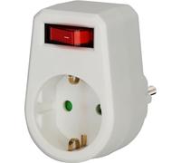 Brennenstuhl Adaptateur de prise 1508070 avec interrupteur, sécurité enfant, blanc