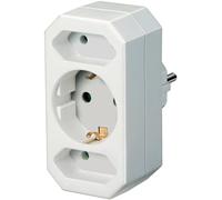 Brennenstuhl Multiprise 3 voies 1 prise contact / 2 prises Euro – Parasurtenseur plug-in – Blanc