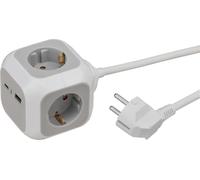 Brennenstuhl Alea-Power Chargeur USB Multiprise 4 Prises | Cube multiprise avec 1 port USB A 18 W et 1 port USB C 20 W, câble de 1,4 m et protection accrue contre les contacts