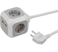 Brennenstuhl ALEA-Power USB Charger Socket Block/Socket Cube 4-Way (with 2x USB,