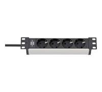 Brennenstuhl 1390007004 multiprise 2 m 4 sortie(s) CA Intérieure Noir, Argent