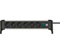 Brennenstuhl, Adaptateurs pour prise électrique, 1391040600 Prises multiples avec interrupteur argent-noir contact de protection 1 pce