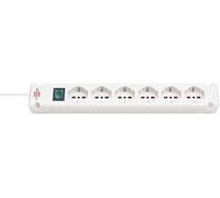 Brennenstuhl Bremounta multiprise 3 mètres | multiprise électrique avec Interrupteur et 6 Prises IT | câble 3 mètres H05VV-F 3G1,5 | multiprise Murale avec 4 Points de Support | Couleur Blanche