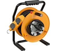 Brennenstuhl Brobusta G Bretec IP44 Rallonge Bobine 38m avec Rallonge Powerblock 2m (38+2m Câble Noir, pour une utilisation permanente en extérieur, Fabriqué en Allemagne) Jaune