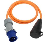 Brennenstuhl Câble adaptateur camping avec prise CEE et raccord de contact de terre (câble de 1,5 m en orange, H07RN-F 3G2.5, 230 V/16 A, pour une utilisation permanente en extérieur IP44, fabriqué en