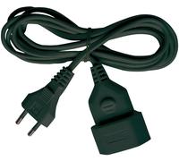 BRENNENSTUHL 1161800 - Alargador eléctrico IP20 H03VVH2-F 2x0,75 de 5 m (Negro) Con clavija y toma Tipo Euro