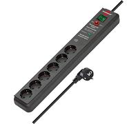Brennenstuhl Secure-Tec Surge Protection 15.000 A Noir 6 sortie(s) CA 3 m, Multiprise