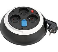 Brennenstuhl Comfort Line 3 prises avec câble USB/mini (bas de ligne domestique avec fonction de charge USB 3 m, fabriqué en Allemagne) noir/blanc