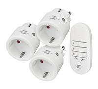 Brennenstuhl Comfort-Line Mini 3 + 1 Lot de 3 Prises télécommandées d'intérieur avec émetteur Manuel et Protection de Contact Accrue Blanc 1507070