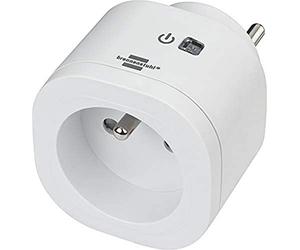 Brennenstuhl Connect Prise connectée WiFi WA 3000 XS01 (compatible avec réseau WiFi de 2.4GHz, application gratuite, compatible avec Amazon Alexa et Google Assistant, max. 3000W) 1294850 Blanc