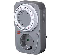 Brennenstuhl Countdown Timer MC 120 Prise de Minuterie Mécanique (Minuterie pour Prise avec Fonction de Compte à Rebours et Sécurité Enfant) Gris