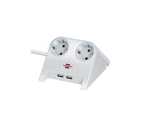 Brennenstuhl Desktop-Power USB-Charger avec 2 Prises de chargement USB 2100mA 2 prises blanc 1,8m H05VV-F 3G1,5