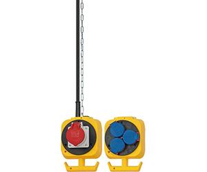Brennenstuhl Distributeur de Courant à Pendule CEE IP44 pour intérieur et extérieur avec câble H07RN-F 5G1,5 de 5 m (3 Prises avec Contact de Protection, 1 Prise CEE, fabriqué en Allemagne)