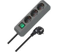 Brennenstuhl Eco-Line + Switch Gris, Argent 3 sortie(s) CA 1,5 m