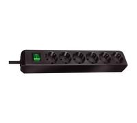 Brennenstuhl Eco-Line Multiprise avec interrupteur 6 prises noir 1,5m H05VV-F 3G1,5, 1159500015