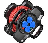 Brennenstuhl Enrouleur de câble électrique compact X-GUM 4 prises électriques avec (10m H07RN-F 3G2,5, fabriqué en France)
