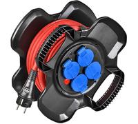 Brennenstuhl Enrouleur de câble électrique compact X-GUM 4 prises électriques avec (10m H07RN-F 3G2,5, fabriqué en France)