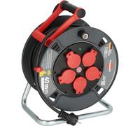 Brennenstuhl Enrouleur de câble professionnel 300 KU 2100 (câble de 25 m en noir, en plastique spécial, pour une utilisation sur les chantiers et une utilisation extérieure permanente, fabriqué en