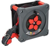 Brennenstuhl Enrouleur de câble Professionnel pour Chantier avec Powerblock KC 3210 5 (33+5m, câble H07BQ-F3G2,5 en Rouge, 5 Prises, Utilisation permanente en extérieur, fabriqué en Allemagne)