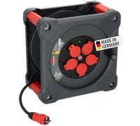 Brennenstuhl Enrouleur de câble professionnel pour chantier KA 3200 5 IP44, câble H07RN-F 3G2,5 de 33 m en noir, 5 prises de sécurité, utilisation de chantier et utilisation extérieure permanente