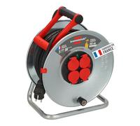 Brennenstuhl Enrouleur de câble Silver 1207931, 40 m, IP44, Cablepilot, Fabrication Française