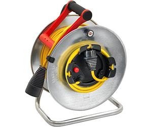 Brennenstuhl Enrouleur de câble Silver Jardi avec rallonge supplémentaire (25m de câble H05VV-F 3G1,5, utilisation temporaire en extérieur, fabriqué en France) 1207421 Gris