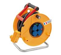 Brennenstuhl Enrouleur de câble Standard Pro 40m avec protection différentielle 30mA (IP44, Cablepilot), Fabrication Française 1239121 Jaune