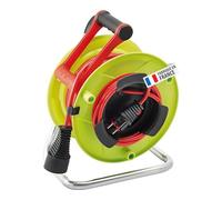 Brennenstuhl Enrouleur de câble Standard SM1-RB avec rallonge supplémentaire et technologie Bretec (30m de câble H05VV-F 3G1,5, utilisation temporaire en extérieur, fabriqué en France) 28,5m + 1,5 m Vert