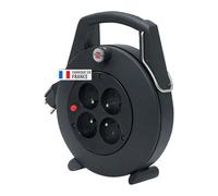Brennenstuhl Enrouleur de câble domestique Confort-Line 1102501 - 5 m - Fabrication française - Noir