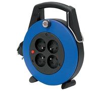 Brennenstuhl Enrouleur de câble Confort-Line CL-L – 4 prises, 5 m H05VV-F, disjoncteur – Noir/Bleu