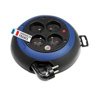 Brennenstuhl Enrouleur de câble domestique Design-Box 3m 1102231 Fabrication Française Bleu
