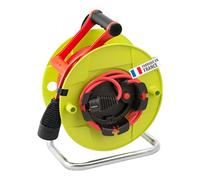 Brennenstuhl Enrouleur de câble 1180731 – 30 m H05VV-F 3G1,5 + 1,5 m Vert, fabriqué en France