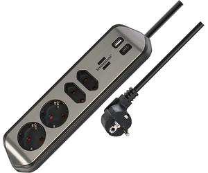 Brennenstuhl Estilo Prise coudée 4 Prises avec USB A et USB C PD 30 W (Prise de Table pour Cuisine et Bureau)