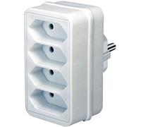 Brennenstuhl Fiche d'adaptation Eurostecker 4x en blanc pack de 10