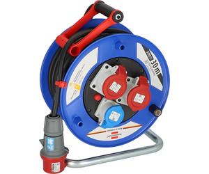 Brennenstuhl Garant CEE IP44 Enrouleur de câble pour chantier industriel Noir 30 m Plastique spécial Chantier et utilisation permanente en extérieur Fabriqué en Allemagne