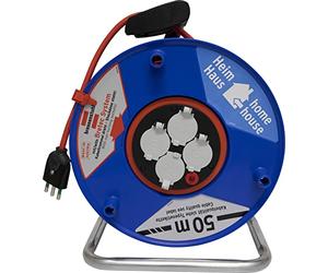 Brennenstuhl Garant Enrouleur de câble avec prises multiples Rallonge d'extérieur avec câble électrique et fiche Schuko et italienne