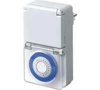 Brennenstuhl Prise minuterie mécanique MMZ 44, Minuteur (Minuteur du jour, IP44 protégé, sécurité enfant & schutzabdeckung) couleur : blanc Blanc G