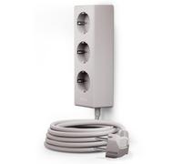 Brennenstuhl Hugo! Multiprise magnétique à 3 prises avec fond magnétique (multiprise avec caoutchouc antidérapant et câble de 2 m) Bleu glacier (blanc crème)