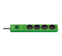 Brennenstuhl Hugo Socle Rallonge Multiprise Parasurtenseur Vert 4 Prises 2m 19500a Incolore G