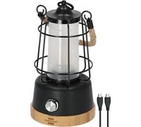Brennenstuhl Lanterne de camping LED rechargeable Cal 1 AC (350 lm, IP44, durée d'éclairage jusqu'à 75 h, intensité variable, lumière extérieure rechargeable USB C, avec corde de chanvre et base en