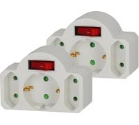 Brennenstuhl Lot de 2 adaptateurs multiprises 3 Prises avec Interrupteur