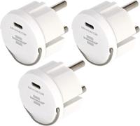 Brennenstuhl Lot de 3 adaptateurs de prise USB C (chargeur USB à brancher dans un nid de prise, 2,4 A, compatible avec les prises IP44 et les enrouleur de câble de Brennenstuhl) (USB C, 3 pièces)