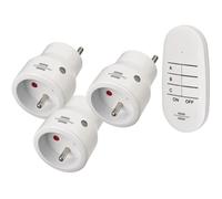 Brennenstuhl Lot de 3 mini prises télécommandées programmables Comfort‑Line Blanc